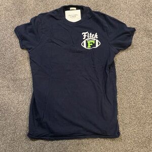 Abercrombie & Fitch Dark Blue Tee with Football Graphic